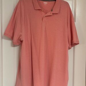 Old Navy Men’s Polo Shirt XXL Coral Heather Soft Cotton Blend Short Sleeve